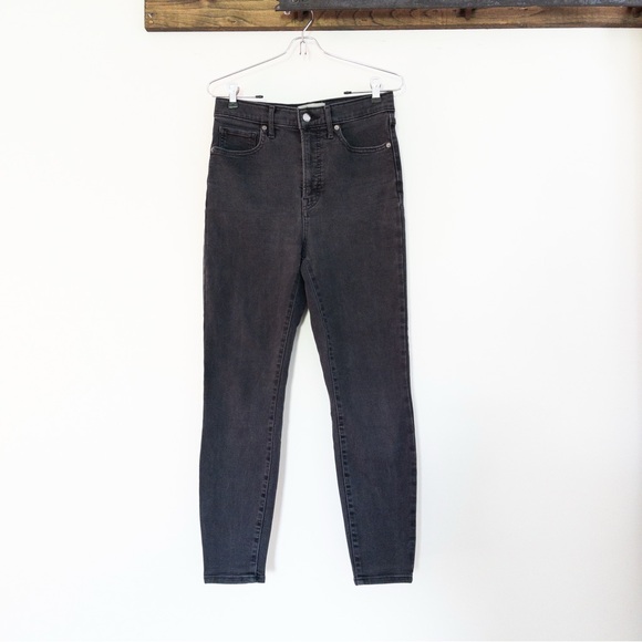 Everlane The Way High Skinny Jeans Organic Cotton Washed Black 28 6 Crop - Picture 4 of 12